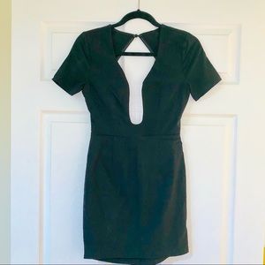 Tobi Plunge Bodycon Black Dress